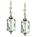 Charming Life Sterling Silver Aqua Quartz and Bali Bead Earrings