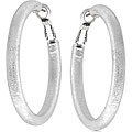 Silvertone Thick Hoop Earrings