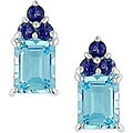 Sterling Silver Sky Blue Topaz and Iolite Earrings
