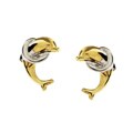 14k Two-tone Gold Dolphin Earrings