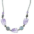 Charming Life Sterling Silver Cape Amethyst and Pearl Necklace