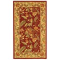 Handmade Paradise Red Wool Rug (2'9 x 4'9)
