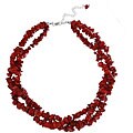 Stonique Creations Sea Bamboo Coral Chip 3-strand Necklace