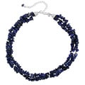 Stonique Creations Sterling Silver 3-strand Lapis Chip Necklace