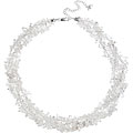 Stonique Creations Sterling Silver 3-strand Crystal Chip Necklace