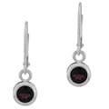 Glitzy Rocks Sterling Silver Garnet Leverback Earrings