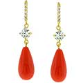 Kate Bisset Goldtone Coral-colored CZ Drop Earrings