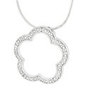 Sterling Silver Diamond Chip Flower Necklace