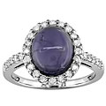 14k White Gold 3/8ct TDW Diamond Iolite Ring