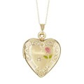 14k Gold 'Grandma' Pink Rose and Diamond Locket