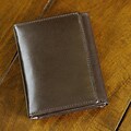 Kozmic Dark Brown Leather Tri-fold Wallet