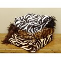 Zebra Velvet Feather Trim Throw