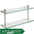 Double-tier 16-inch Tempered Glass Shelf