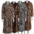 Plush Animal Print Bath Robe