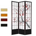 Wood and Rice Paper Cherry Blossom 84-inch Shoji Screen (China)