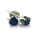 14k White Gold Blue Sapphire Stud Earrings