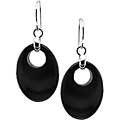 Get Houka Info Here Sterling Silver Oval Black Onyx Hook Earrings