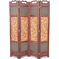 Phat Tommy Wood Screen Room Divider with Angel Pattern
