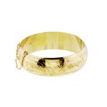 Sterling Essentials 14K Gold over Silver Engraved Bangle Bracelet