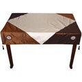 Brown and White Embroidered Sunflower Tablecloth