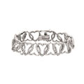 Icz Stonez Sterling Silver Interlocking Heart CZ Bracelet