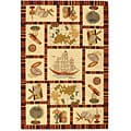 Hand-hooked Explorer Black Wool Rug (8'9 x 11'9)