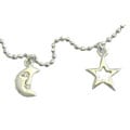 Moon & Star Sterling Silver Anklet (Set of 2)
