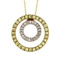 10k Gold Peridot and 1/8ct TDW Diamond Necklace
