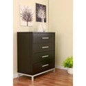 Modern 4-drawer Wood/ Metal Chest