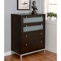 Modern 4-drawer Wood/ Metal Chest