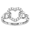 10k White Gold 1/5ct TDW Diamond Heart Ring (I-J,I2-I3)