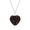 Stonique Creations Sterling Silver Black Venetian Glass Heart Necklace
