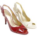 BCBGirls Patent Leather Peep Toe Slingback Pumps