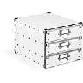 White Polypro 3-drawer File Bin