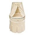 White Elegance Round Bassinet with Ecru Waffle Bedding