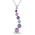 10k White Gold Amethyst and Iolite Journey Pendant
