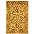 Handmade Antique Kashan Ivory/ Beige Wool Rug (2' x 3')