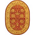 An online guide on antique Hand Hand-spun Antique Wool Mashad Rust/ Ivory Oval Rug (4'6 x 6'6)