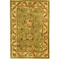 Handmade Antique Mashad Sage/ Ivory Wool Rug (2' x3')
