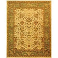 Handmade Antique Mashad Ivory/ Green Wool Rug (8'3 x 11')
