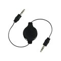 Retractable 3.5 mm Black Audio Extension Cable