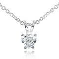 14k White Gold 1/4ct TDW Diamond Heart Necklace (G-H, SI)