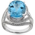 18k Gold Aquamarine and 7/8ct TDW Diamond Ring (H-I, SI)