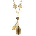 Charming Life 14k Goldfill Smokey Quartz/ Pearl Necklace (13.6 mm)