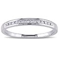 Miadora 10k White Gold 1/8ct TDW Classic Diamond Band