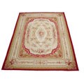 French Aboussan Hand-knotted Beige Wool Rug (9'1 x 12'1)