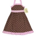 JoJo Infant Girl's Pink/ Brown Polka Dot Halter Dress