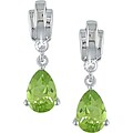 10k White Gold Peridot and Diamond Earrings