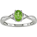 Miadora 10k White Gold Peridot and Diamond Accent Ring