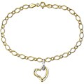10k Two-tone Gold Diamond Heart Charm Bracelet